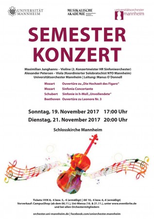 Uniorchester Mannheim - Semesterkonzert Werbeplakat