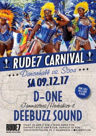 RUDE7 Carnival - Soca & Dancehall Werbeplakat