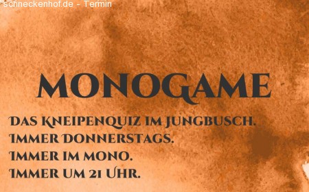 monoGame - Das Kneipenquiz im Jungbusch Werbeplakat