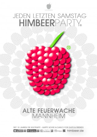 Himbeerparty Oster-Samstag Werbeplakat