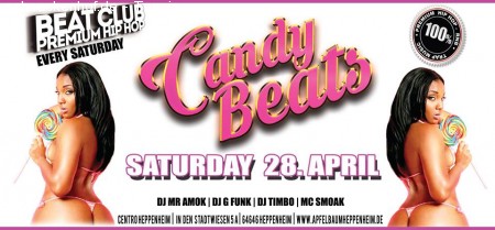 Beat Club| Candy Beats - 28. April Satur Werbeplakat