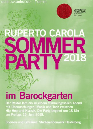 Ruperto Carola Sommerparty 2018 im Baroc Werbeplakat