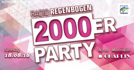Radio Regenbogen 2000er Party Werbeplakat