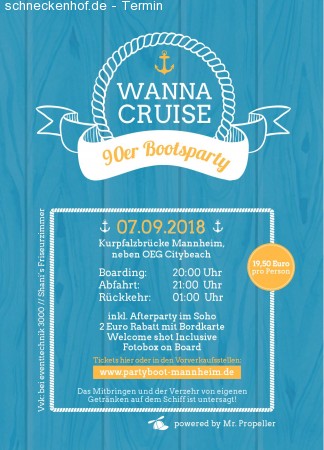 Wanna Cruise - Das 90er Partyschiff Werbeplakat