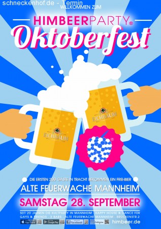 Himbeerparty Oktoberfest Werbeplakat