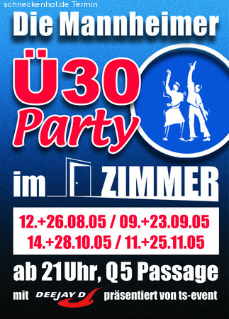 Die Mannheimer Ü30 Party Werbeplakat