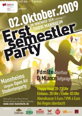 Erstsemestler Party Werbeplakat