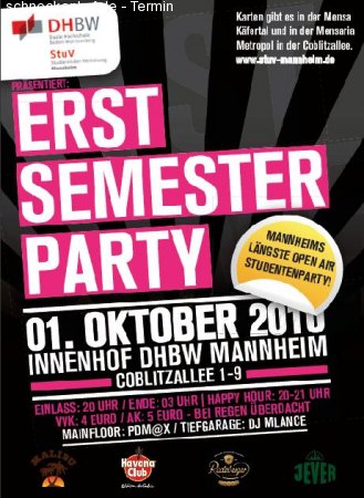 DHBW Erstsemester Party Werbeplakat