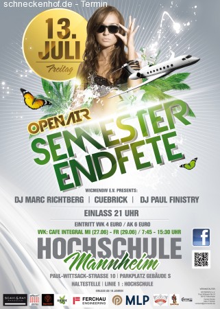 Semester Endfete - HS Mannheim Werbeplakat