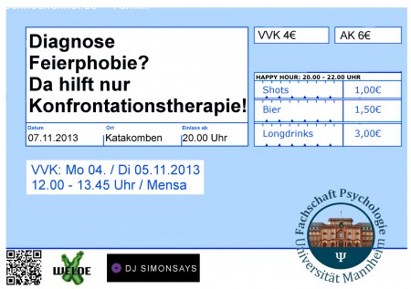 Feierphobie? Therapie: Psycho-Katakomben Werbeplakat