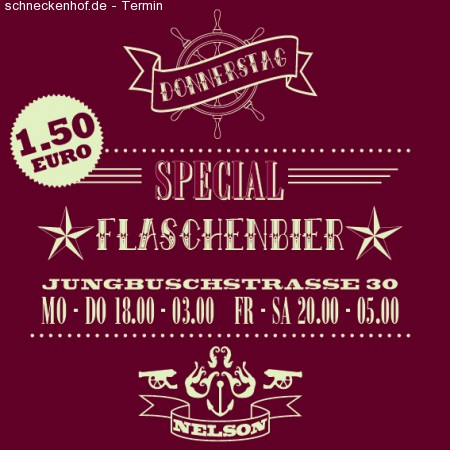 Flaschen Bier 1,50 € Werbeplakat