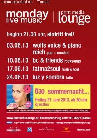 Monday Live Music Werbeplakat