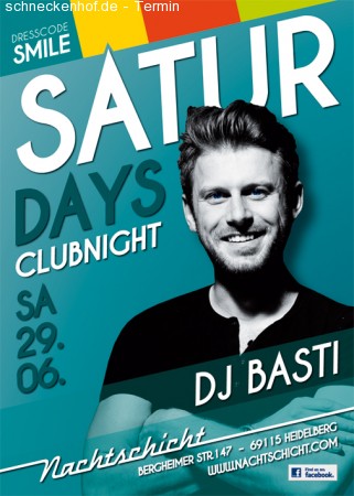 Saturdays Clubnight Werbeplakat