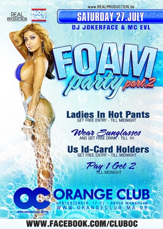 Foam Party Werbeplakat