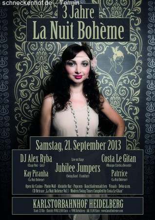 3 Jahre La Nuit Bohème Werbeplakat