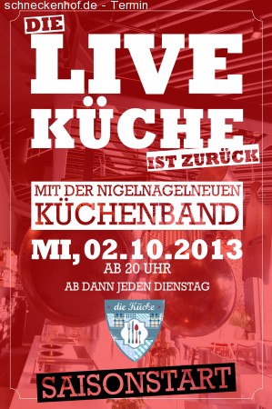 LIVE Küche mit Küchenband Werbeplakat