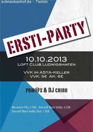 Erstiparty der HS Ludwigshafen Werbeplakat