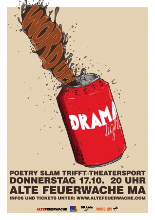 Drama light meets Word up! Werbeplakat