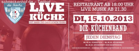 LIVE Küche - Gut essen & danach feiern Werbeplakat