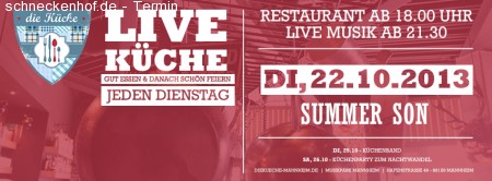 LIVE Küche - Gut essen & danach feiern! Werbeplakat