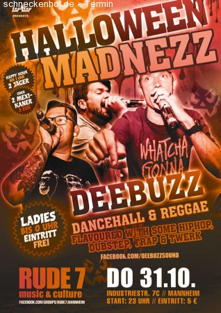 Halloween Dancehall Madnezz Werbeplakat