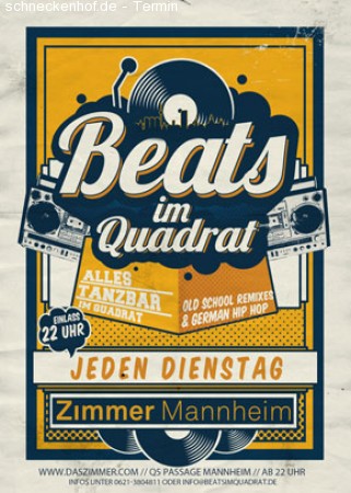 Jeden Dienstag - Beats im Quadrat Werbeplakat