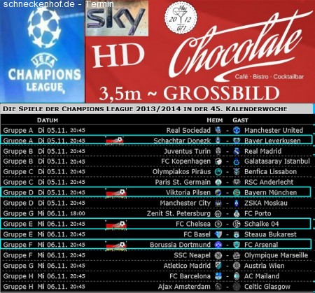 Champions League HD Grossbildschirm Werbeplakat