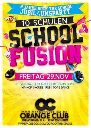 School Fusion – 2 Jahre Rock The School Werbeplakat