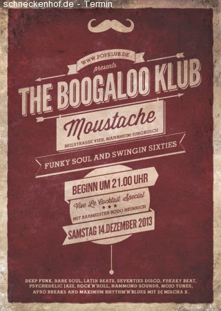 Boogaloo Klub Meets Moustache Werbeplakat