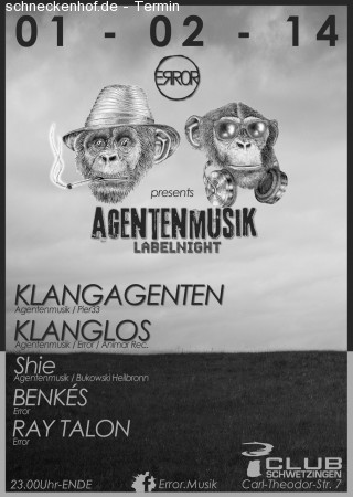 Error pres. Agentenmusik Labelnight Werbeplakat