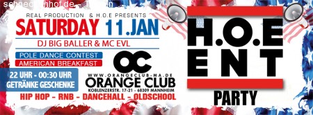 OC | H.O.E PARTY - Black Music | 11.01.1 Werbeplakat