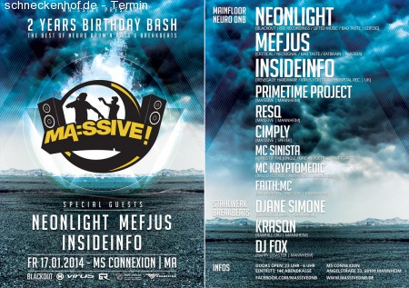 NEONLIGHT, MEFJUS & INSIDEINFO Werbeplakat