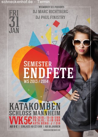 Semester Endfete der HS Mannheim Werbeplakat