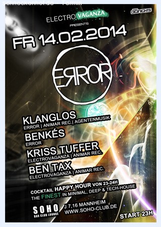 Electrovaganza presents ERROR • MUSIK Werbeplakat