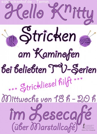 Hello Knitty - Der Stricktreff im Leseca Werbeplakat