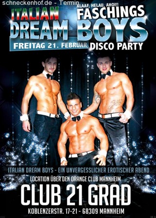 Italien Dream Boys - Faschings Disco Par Werbeplakat