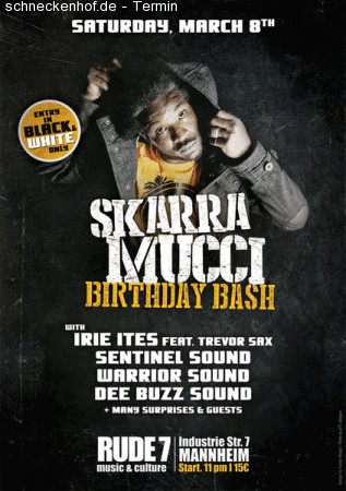 Skarra Mucci Birthday Bash Werbeplakat