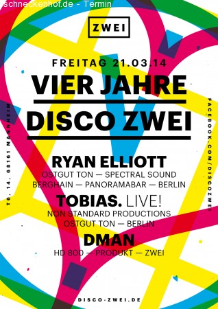 Vier Jahre Disco ZWEI Werbeplakat