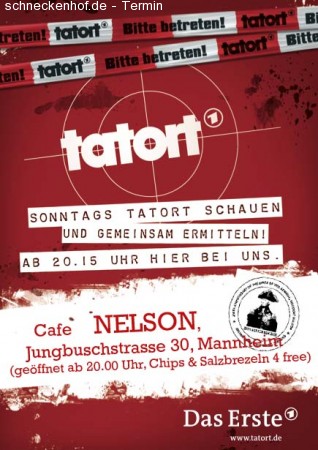 Tatort schauen und Bier trinken Werbeplakat