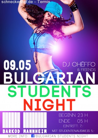 Bulgarian Students Night Werbeplakat