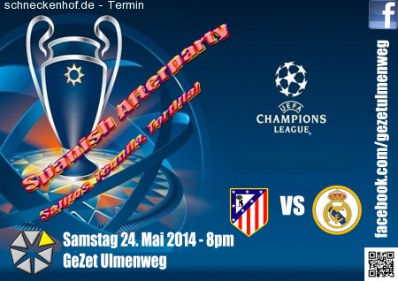 Championsleaque-Finale + Spanish Party Werbeplakat