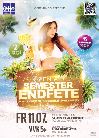 Semester Endfete Werbeplakat