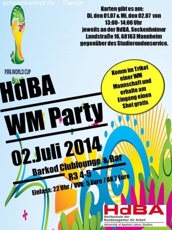 HdBA WM-Party Werbeplakat