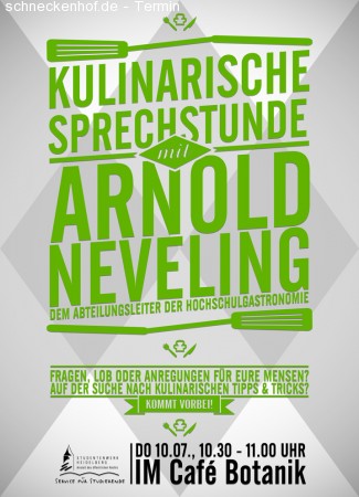 Kulinarische Sprechstunde im Botanik Werbeplakat