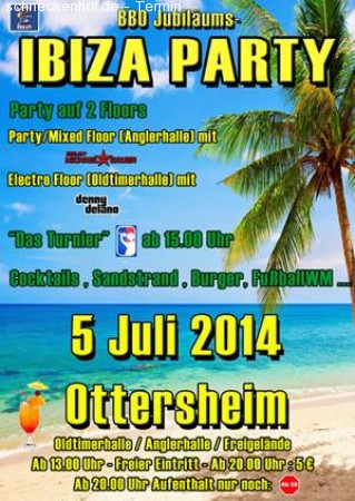 BBO Jubiläums Ibizaparty Werbeplakat