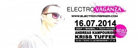 Electrovaganza • Andreas Kampouridis Werbeplakat