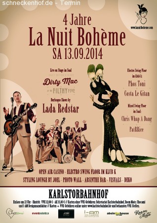 4 Jahre La Nuit Boheme Werbeplakat