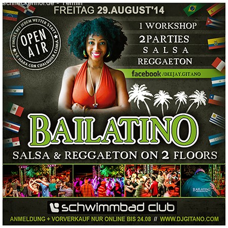 Bailatino Open Air . Salsa & Reggaeton Werbeplakat