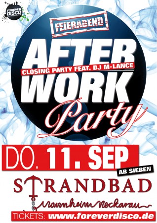 After Work Closing Party Werbeplakat