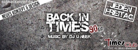 Back in Times mit DJ U-Neek Werbeplakat